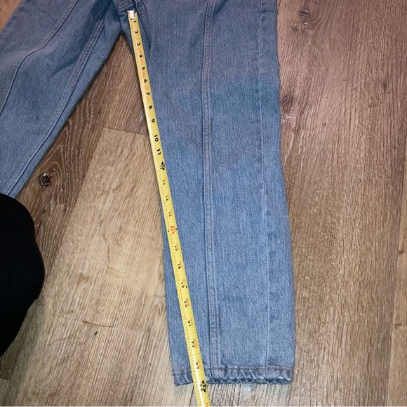 Topshop Yoke Bleach Mom Jeans High-Rise Denim Blue tapered Jeans Size 26 | Y2K - Picture 8 of 10